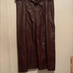 Ann Taylor Dark Brown Leather Skirt